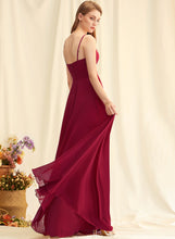 Load image into Gallery viewer, V-neck Floor-Length Embellishment A-Line Silhouette Fabric Length Pleated Neckline Elianna Floor Length A-Line/Princess Bridesmaid Dresses