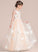 Junior Bridesmaid Dresses Ball-Gown/Princess Neck Bow(s) With Tess Tulle Flower(s) Scoop Floor-Length