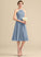 Ruffle Fabric Neckline Knee-Length Length Silhouette A-Line ScoopNeck Embellishment Kira Sleeveless Straps Bridesmaid Dresses
