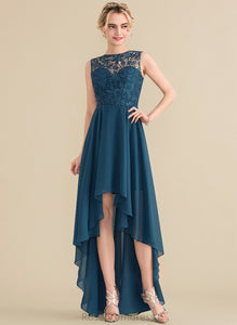 Silhouette Straps Fabric Asymmetrical A-Line ScoopNeck Neckline Length Lace Winifred A-Line/Princess Sleeveless Bridesmaid Dresses