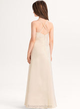 Load image into Gallery viewer, Madison With Floor-Length V-neck Pockets Junior Bridesmaid Dresses A-Line Satin