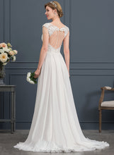 Load image into Gallery viewer, Dress Beading With Pauline Wedding Sequins Sweep Lace Chiffon V-neck Train A-Line Wedding Dresses