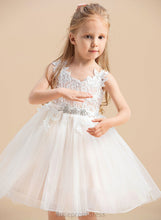 Load image into Gallery viewer, V-neck/Straps Sleeveless Flower Girl Dresses Knee-length - Flower Persis Dress A-Line Girl Tulle/Lace