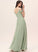 Floor-Length Fabric SplitFront A-Line V-neck Silhouette Embellishment Length Neckline Liz Natural Waist A-Line/Princess Bridesmaid Dresses