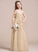 Trinity With Chiffon Junior Bridesmaid Dresses A-Line Floor-Length Off-the-Shoulder Ruffle