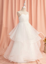Load image into Gallery viewer, Tulle Flower Girl Dresses With Floor-length Ball-Gown/Princess Sweetheart/Straps - Sleeveless Flower Lace/Flower(s) Dress Girl Sheila