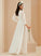 Lace Wedding Dresses Front V-neck Chiffon With Split A-Line Floor-Length Dress Wedding Tatum