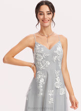 Load image into Gallery viewer, Silhouette Lace Length Embellishment Fabric Floor-Length A-Line Neckline V-neck Tatum Bridesmaid Dresses