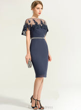 Load image into Gallery viewer, Cocktail Ruffle Camille With Chiffon Sweetheart Knee-Length Dress Sheath/Column Cocktail Dresses Beading
