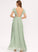 V-neck Embellishment Length Neckline Fabric CascadingRuffles A-Line Asymmetrical Silhouette Ella Spaghetti Staps Floor Length Bridesmaid Dresses