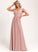 Fabric A-Line Embellishment Silhouette V-neck Neckline Length Floor-Length Ruffle Rayne A-Line/Princess Natural Waist Bridesmaid Dresses