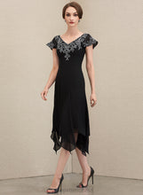 Load image into Gallery viewer, Sequins Mother the Bride Lace Karen of V-neck Tea-Length A-Line With Mother of the Bride Dresses Dress Chiffon