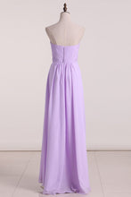 Load image into Gallery viewer, 2024 A Line Bridesmaid Dresses Sweetheart Asymmetrical Chiffon With Beads