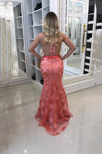2024 Scoop Lace Mermaid Prom Dresses With Beads And Sash Sweep Train
