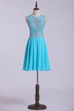 Load image into Gallery viewer, 2024 Scoop Homecoming Dresses A-Line Short With Beads Chiffon