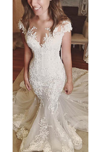 2023 Wedding Dresses Mermaid Off The Shoulder Tulle With Applique