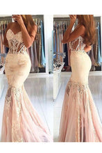 Load image into Gallery viewer, 2024 New Arrival Sweetheart Mermaid Prom Dresses With Applique Tulle