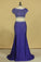 2024 Regency Two-Piece Scoop Sheath With Beading And Slit Prom Dresses Spandex Open Back
