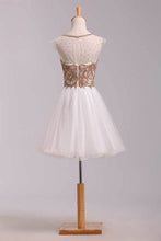 Load image into Gallery viewer, 2024 Lovely Homecoming Dresses A Line White Scoop Short/Mini Tulle