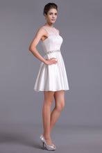 Load image into Gallery viewer, 2024 Homecoming Dresses Scoop A Line Satin&amp;Lace