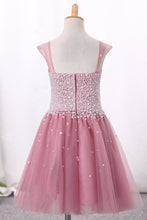Load image into Gallery viewer, 2024 Straps Flower Girl Dresses A Line Tulle With Pearls
