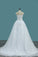 2024 A Line Scoop Wedding Dresses Tulle With Applique And Beads Court Train