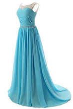 Load image into Gallery viewer, Beaded Straps Bridesmaid Prom Dress with Sparkling Embellished Waist