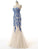 Strapless Tulle Mermaid Lace Dresses Long Prom Dress with Crystals RS223