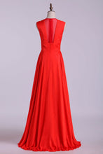 Load image into Gallery viewer, 2024 New V-Neck Prom Dresses A-Line Chiffon Floor-Length