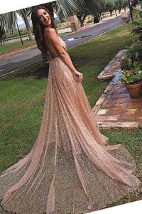 2024 Sexy Backless Spahgetti Straps Halter Long Evening Prom Dresses