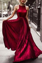 Load image into Gallery viewer, Burgundy Prom Dresses Pleated Evening Dresses Long Prom Dresses Prom Dresses RS713