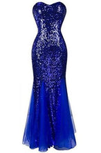 Load image into Gallery viewer, Sweetheart Mermaid Sequined Long Prom Dresses RS202