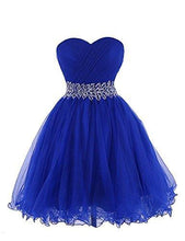 Load image into Gallery viewer, Sweetheart Short Blue Bridesmaid Dresses Homecoming Dresses RS769