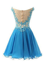 Load image into Gallery viewer, Pretty Straps Lace Party Dresses Bodice Party Dresses Short Applique Prom Dresses RS775