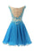 Pretty Straps Lace Party Dresses Bodice Party Dresses Short Applique Prom Dresses RS775