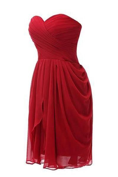 Strapless Chiffon Short Bridesmaid Dresses Prom Gowns RS234