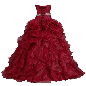 Pretty Ball Gown Quinceanera Dress Ruffle Prom Dresses RS227