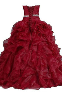 Pretty Ball Gown Quinceanera Dress Ruffle Prom Dresses RS227