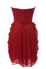 Load image into Gallery viewer, Strapless Chiffon Short Bridesmaid Dresses Prom Gowns RS234