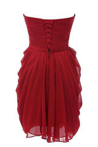 Strapless Chiffon Short Bridesmaid Dresses Prom Gowns RS234