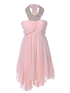 Sweetheart Pretty Short Halter Jewel Bead Prom Dresses Uneven Hem Party Dresses RS762