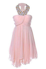 Load image into Gallery viewer, Sweetheart Pretty Short Halter Jewel Bead Prom Dresses Uneven Hem Party Dresses RS762
