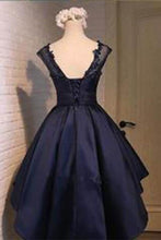 Load image into Gallery viewer, Navy blue Satin Classy Sexy Party Dress Charming Graduation Dress Homecoming Dresses H150