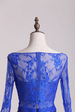 Load image into Gallery viewer, 2024 Long Sleeve Homecoming Dresses Bateau Lace &amp; Satin