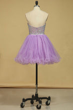 Load image into Gallery viewer, 2024 A Line Sweetheart Homecoming Dresses Tulle With Rhinestone Short/Mini