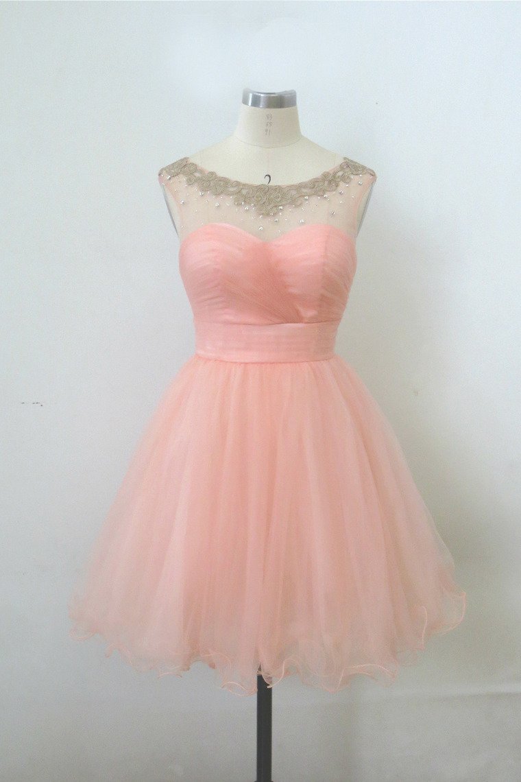 2024 Homecoming Dresses Bateau A Line Short/Mini With Beads And Ruffles