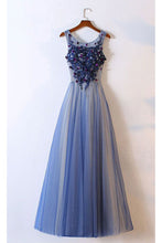 Load image into Gallery viewer, 2024 New Arrival Prom Dresses Scoop Tulle With Applique A Line Lace Up