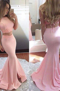 Mermaid Satin Two Pieces Prom Dresses With SRSPTHSHZA6