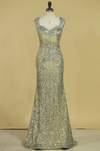 Load image into Gallery viewer, 2024 Straps Prom Dresses Sheath With Beads Sequins Floor Length