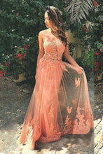 Load image into Gallery viewer, 2024 Scoop Mermaid Tulle Prom Dresses With Applique Sweep Train